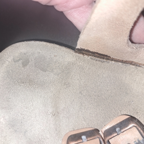 Birkenstock Tan Leather Sandals Size 41 Unisex Clean Footbed *READ* - Picture 11 of 16